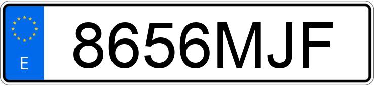 Numer rejestracyjny 8656MJF posiada DR DR PK8