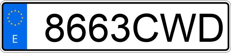Numer rejestracyjny 8663CWD posiada NISSAN PRIMASTAR