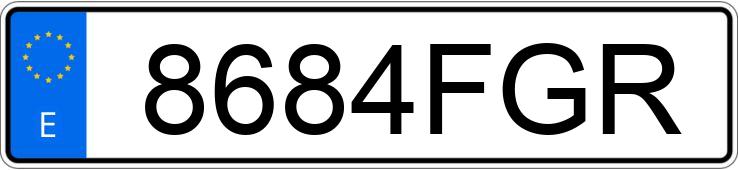 Numer rejestracyjny 8684FGR posiada PEUGEOT 207