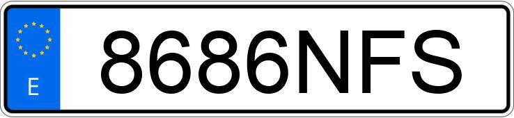 Numer rejestracyjny 8686NFS posiada MG ZS