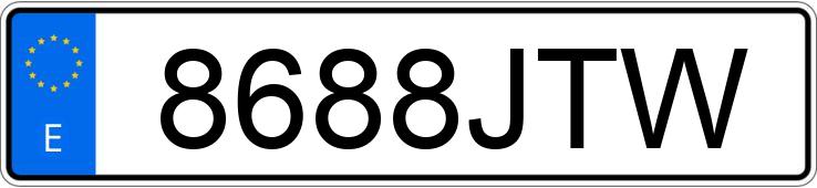 Numer rejestracyjny 8688JTW posiada YAMAHA NMAX