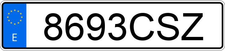 Numer rejestracyjny 8693CSZ posiada AUDI S4