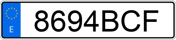 Numer rejestracyjny 8694BCF posiada FIAT PUNTO