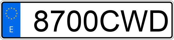 Numer rejestracyjny 8700CWD posiada JAGUAR X TYPE