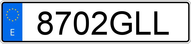 Numer rejestracyjny 8702GLL posiada FORD FIESTA