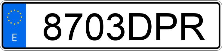 Numer rejestracyjny 8703DPR posiada VOLKSWAGEN GOLF