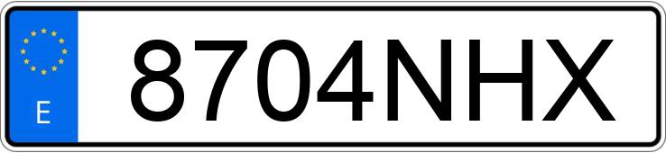 Numer rejestracyjny 8704NHX posiada TESLA MODEL 3