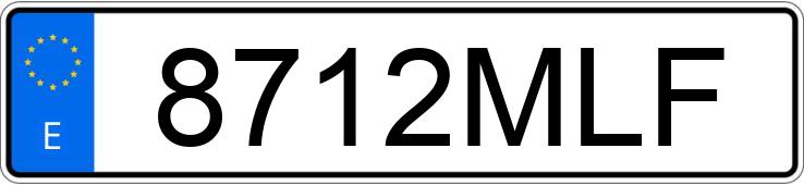 Numer rejestracyjny 8712MLF posiada MG ZS