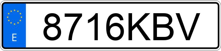 Numer rejestracyjny 8716KBV posiada VOLKSWAGEN CALIFORNIA