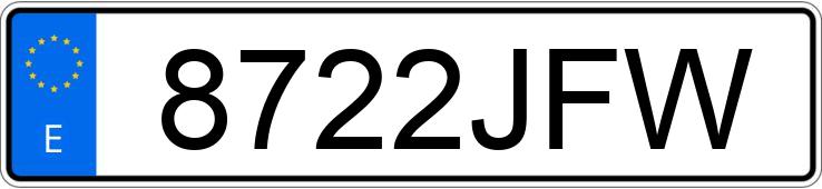 Numer rejestracyjny 8722JFW posiada VOLKSWAGEN PASSAT