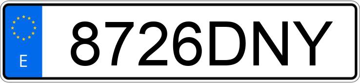 Numer rejestracyjny 8726DNY posiada CITROEN C5