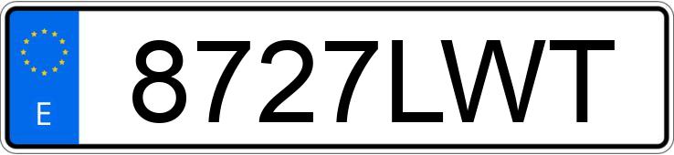 Numer rejestracyjny 8727LWT posiada VOLKSWAGEN GOLF