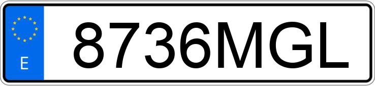 Numer rejestracyjny 8736MGL posiada MG ZS