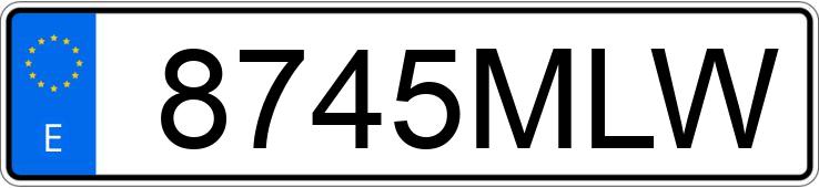 Numer rejestracyjny 8745MLW posiada VOLKSWAGEN GOLF