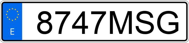 Numer rejestracyjny 8747MSG posiada VOLKSWAGEN GOLF