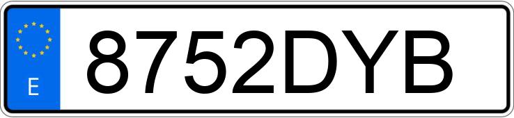 Numer rejestracyjny 8752DYB posiada VOLKSWAGEN GOLF