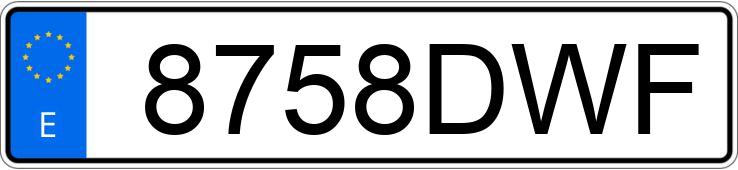 Numer rejestracyjny 8758DWF posiada PEUGEOT 206