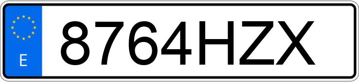 Numer rejestracyjny 8764HZX posiada SKODA SPACEBACK