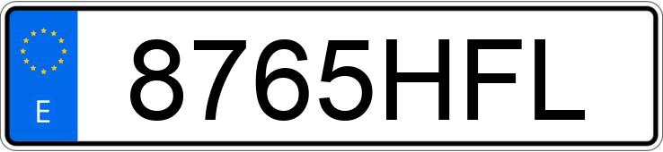 Numer rejestracyjny 8765HFL posiada VOLKSWAGEN GOLF