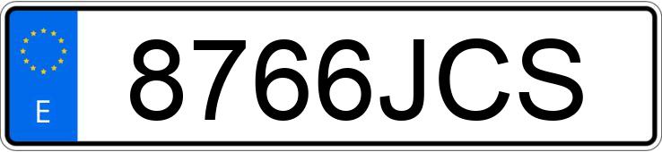 El número de registro 8766JCS tiene VOLKSWAGEN POLO