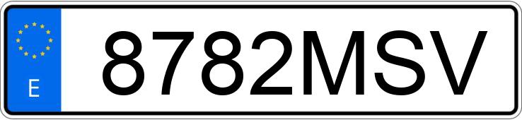 Numer rejestracyjny 8782MSV posiada AUDI A3 SPORTBACK