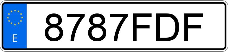 Numer rejestracyjny 8787FDF posiada SEAT IBIZA