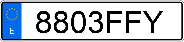 Numer rejestracyjny 8803FFY posiada NISSAN PRIMASTAR