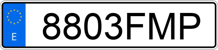 Numer rejestracyjny 8803FMP posiada VOLKSWAGEN TRANSPORTER