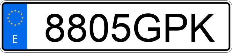 Numer rejestracyjny 8805GPK posiada SKODA FABIA