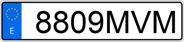 Numer rejestracyjny 8809MVM posiada MITSUBISHI LANCER