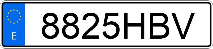 Numer rejestracyjny 8825HBV posiada TOYOTA YARIS