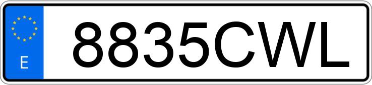 Numer rejestracyjny 8835CWL posiada RENAULT KANGOO