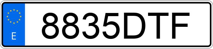 Numer rejestracyjny 8835DTF posiada TOYOTA COROLLA