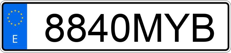Numer rejestracyjny 8840MYB posiada MG HS Numer rejestracyjny 8840MYB posiada MG HS