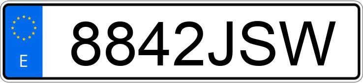Numer rejestracyjny 8842JSW posiada AUDI A4