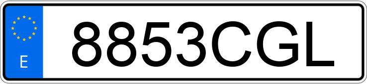 Numer rejestracyjny 8853CGL posiada PEUGEOT EXPERT