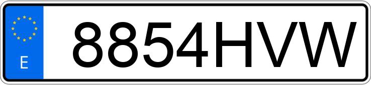 Numer rejestracyjny 8854HVW posiada TOYOTA VERSO