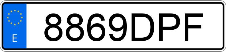 Numer rejestracyjny 8869DPF posiada Audi A3