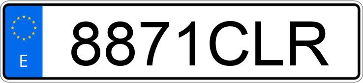 El número de registro 8871CLR tiene PEUGEOT 206