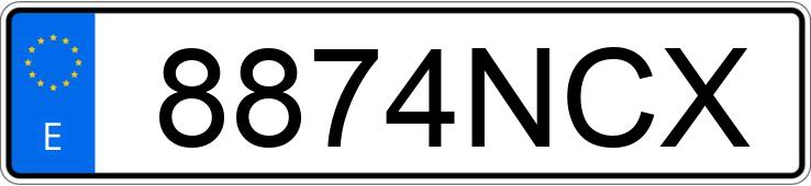 Numer rejestracyjny 8874NCX posiada MAZDA MAZDA3