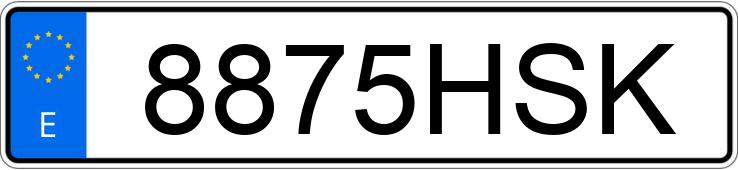 Numer rejestracyjny 8875HSK posiada AUDI A3 SPORTBACK