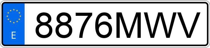 Numer rejestracyjny 8876MWV posiada MERCEDES C (206)