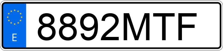 Numer rejestracyjny 8892MTF posiada PORSCHE PANAMERA