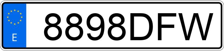 Numer rejestracyjny 8898DFW posiada AUDI A3