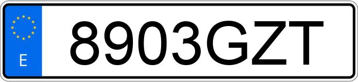 Numer rejestracyjny 8903GZT posiada VOLKSWAGEN PASSAT