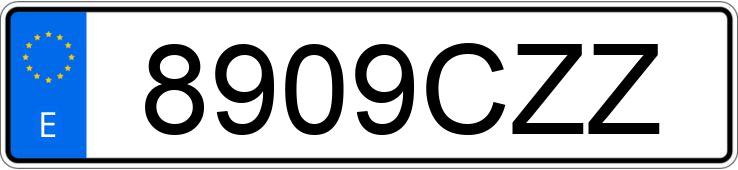 Numer rejestracyjny 8909CZZ posiada PEUGEOT 206