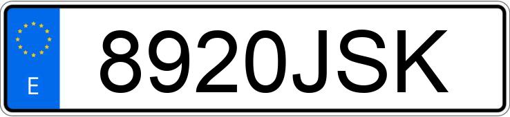 Numer rejestracyjny 8920JSK posiada ABARTH 500