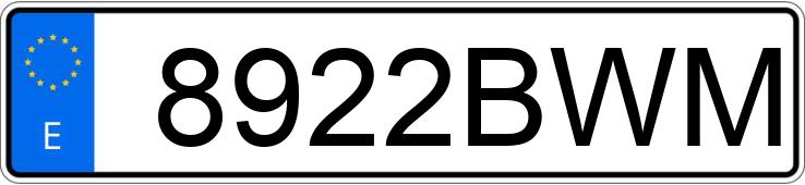 Numer rejestracyjny 8922BWM posiada PEUGEOT 307