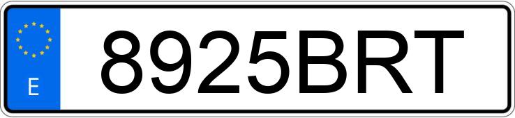 Numer rejestracyjny 8925BRT posiada PEUGEOT EXPERT