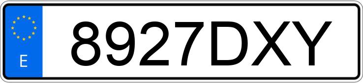 Numer rejestracyjny 8927DXY posiada PEUGEOT 206